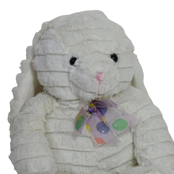 American Greetings White Plush Bunny Rabbit Stuffed Animal Easter With Bow 12" - Picture 2 of 6